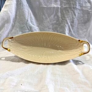 Vintage LENOX Monoco Collection Gold trim Handled Server Dish *USA* discontinued